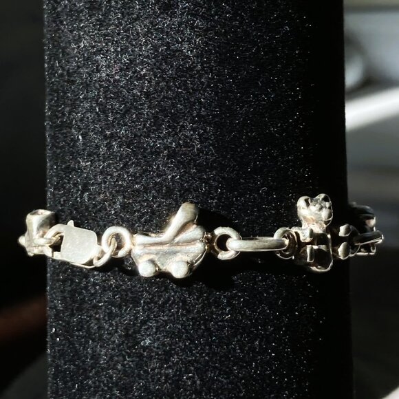 Vintage Baby Themed Bracelet, 925 Sterling Silver, Newborn Theme Link - RARE - Picture 9 of 14